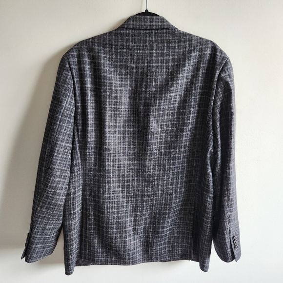 Linen Silk Wool Blend Grey Charcoal lightweight Blazer Suite Jacket Sports Coat - Picture 16 of 16